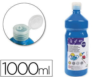 Témpera líquida Liderpapel escolar 1000ml. azul